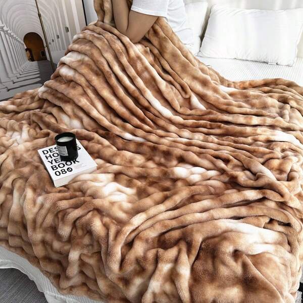 VDH Printed Flannel Bubble Blanket, Double-Sided Reversible Design, Soft Comfortable Warm, Extra-Large Size, All Seasons, For Bedroom Sofa Office, Great Christmas Halloween Gift